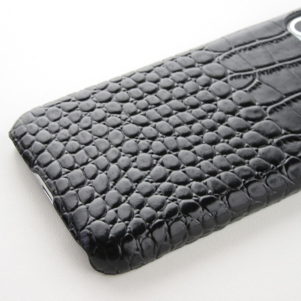 Etui cuir iPhone X / Xs - Luxury Crocodile - Noir