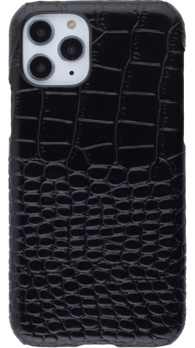 Etui cuir iPhone 11 Pro Max - Luxury Crocodile - Noir
