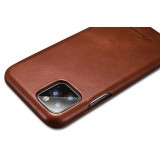 Etui cuir iPhone 11 - ICARER avec rabat brun foncé
