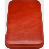 Etui cuir iPhone 12 Pro Max - ICARER avec rabat - Rouge