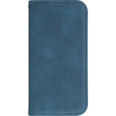 Etui cuir Samsung Galaxy S22 - Flip Wallet vintage avec fermeture aimantée et compartiment cartes - Bleu