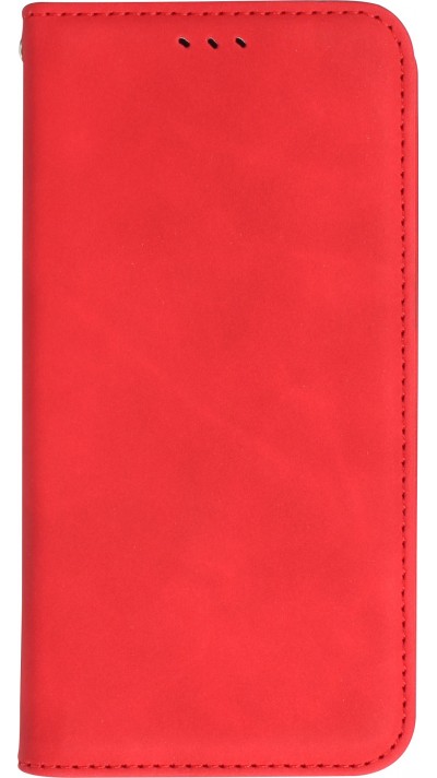 iPhone 13 Leder Tasche - Flip Wallet vintage mit Magnetverschluss und Kartenhalter - Rot