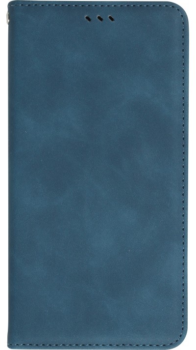 Etui cuir iPhone 13 Pro - Flip Wallet vintage avec fermeture aimantée et compartiment cartes - Bleu