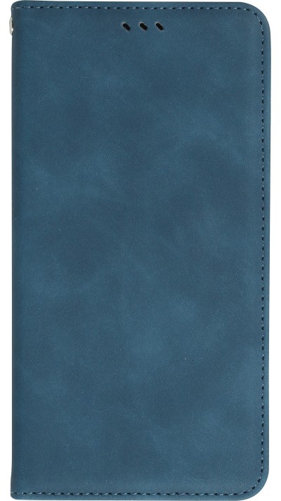 Etui cuir iPhone 13 Pro - Flip Wallet vintage avec fermeture aimantée et compartiment cartes - Bleu