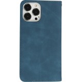 Leder Tasche Case iPhone 13 Pro - Flip Wallet vintage mit Magnetverschluss und Kartenhalter - Blau