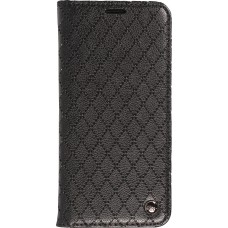 iPhone 14 Leder Tasche - Flip Wallet prestige Design - Schwarz
