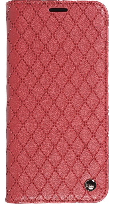 Etui cuir iPhone 14 - Flip Wallet design prestige - Rouge