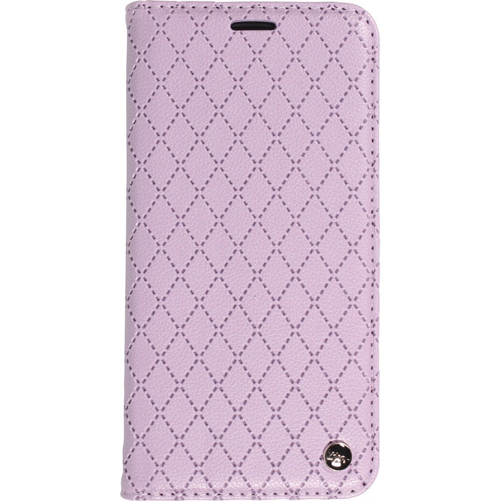 Etui cuir iPhone 14 - Flip Wallet design prestige - Violet