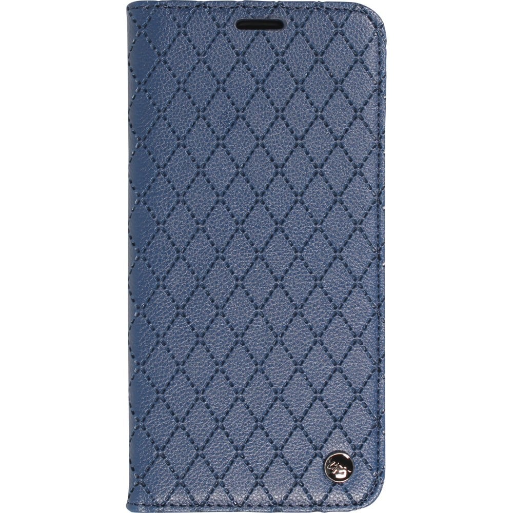 iPhone 14 Pro Max Leder Tasche - Flip Wallet prestige Design - Blau