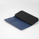 iPhone 14 Pro Max Leder Tasche - Flip Wallet prestige Design - Blau