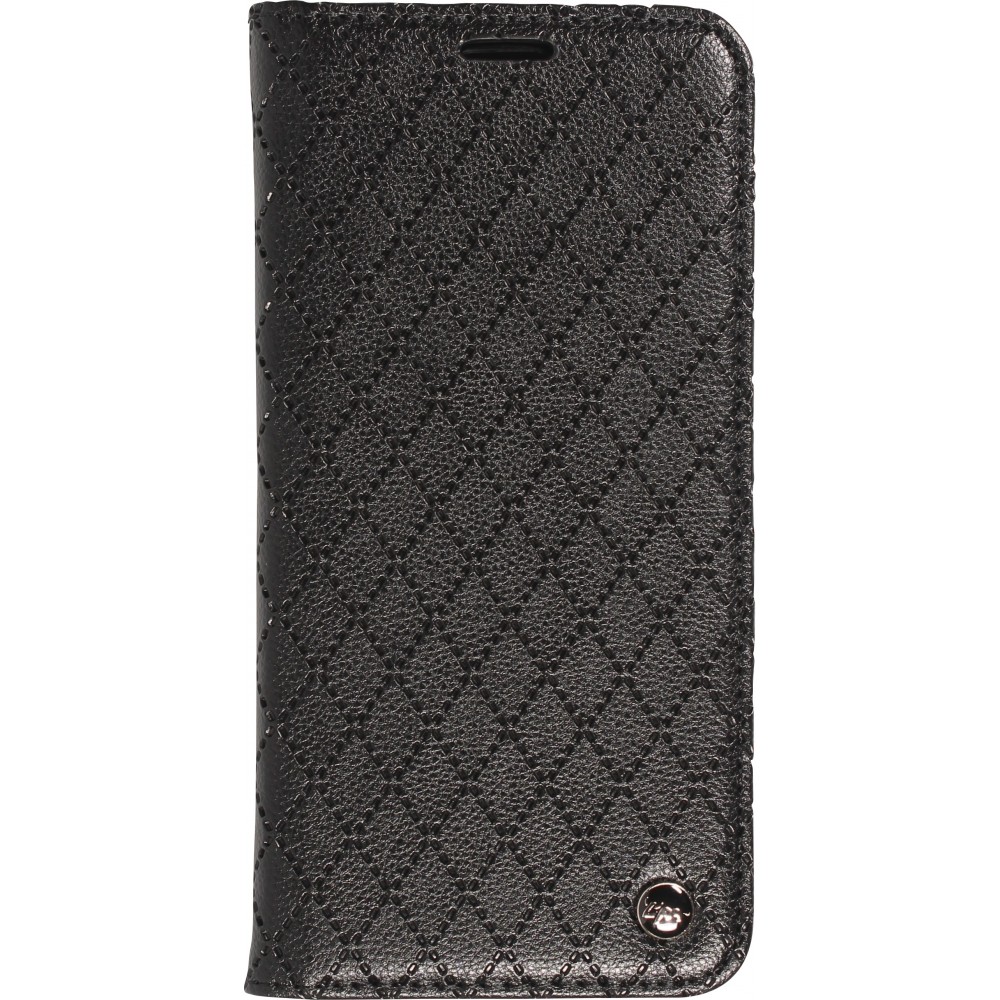 iPhone 14 Pro Max Leder Tasche - Flip Wallet prestige Design - Schwarz