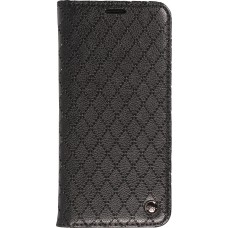 iPhone 14 Pro Max Leder Tasche - Flip Wallet prestige Design - Schwarz