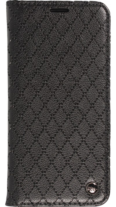 iPhone 14 Pro Leder Tasche - Flip Wallet prestige Design - Schwarz