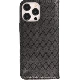 iPhone 14 Pro Max Leder Tasche - Flip Wallet prestige Design - Schwarz