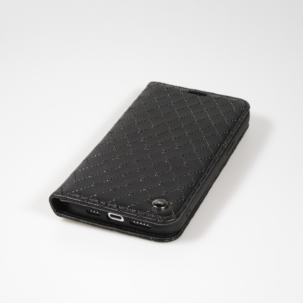 iPhone 14 Pro Leder Tasche - Flip Wallet prestige Design - Schwarz