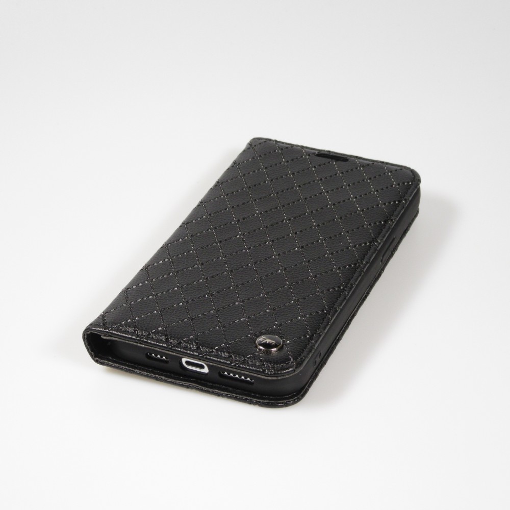 Etui cuir iPhone 14 Pro - Flip Wallet design prestige - Noir