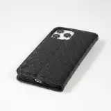 iPhone 14 Pro Leder Tasche - Flip Wallet prestige Design - Schwarz