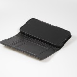 Etui cuir iPhone 14 Pro - Flip Wallet design prestige - Noir