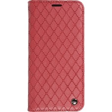 Etui cuir iPhone 14 Pro Max - Flip Wallet design prestige - Rouge
