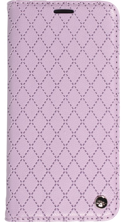iPhone 14 Pro Leder Tasche - Flip Wallet prestige Design - Violett