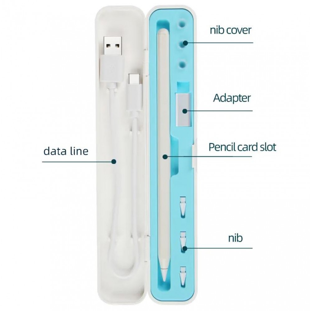 Schutzcase Aufbewahrungsbox Apple Pencil 1 & 2 liquid silicone weisses Interieur
