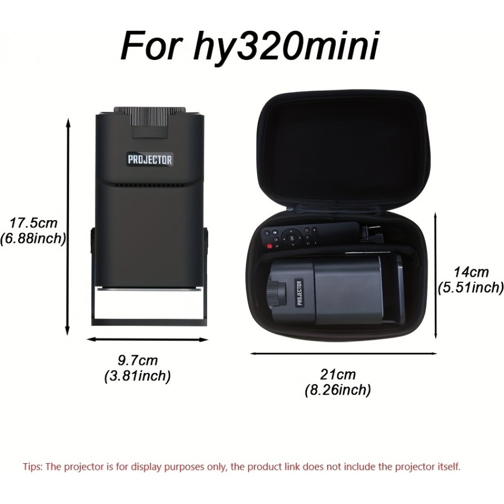 Étui de transport pour projecteur HY300 Pro / HY320 idéal pour voyages et protection - Noir