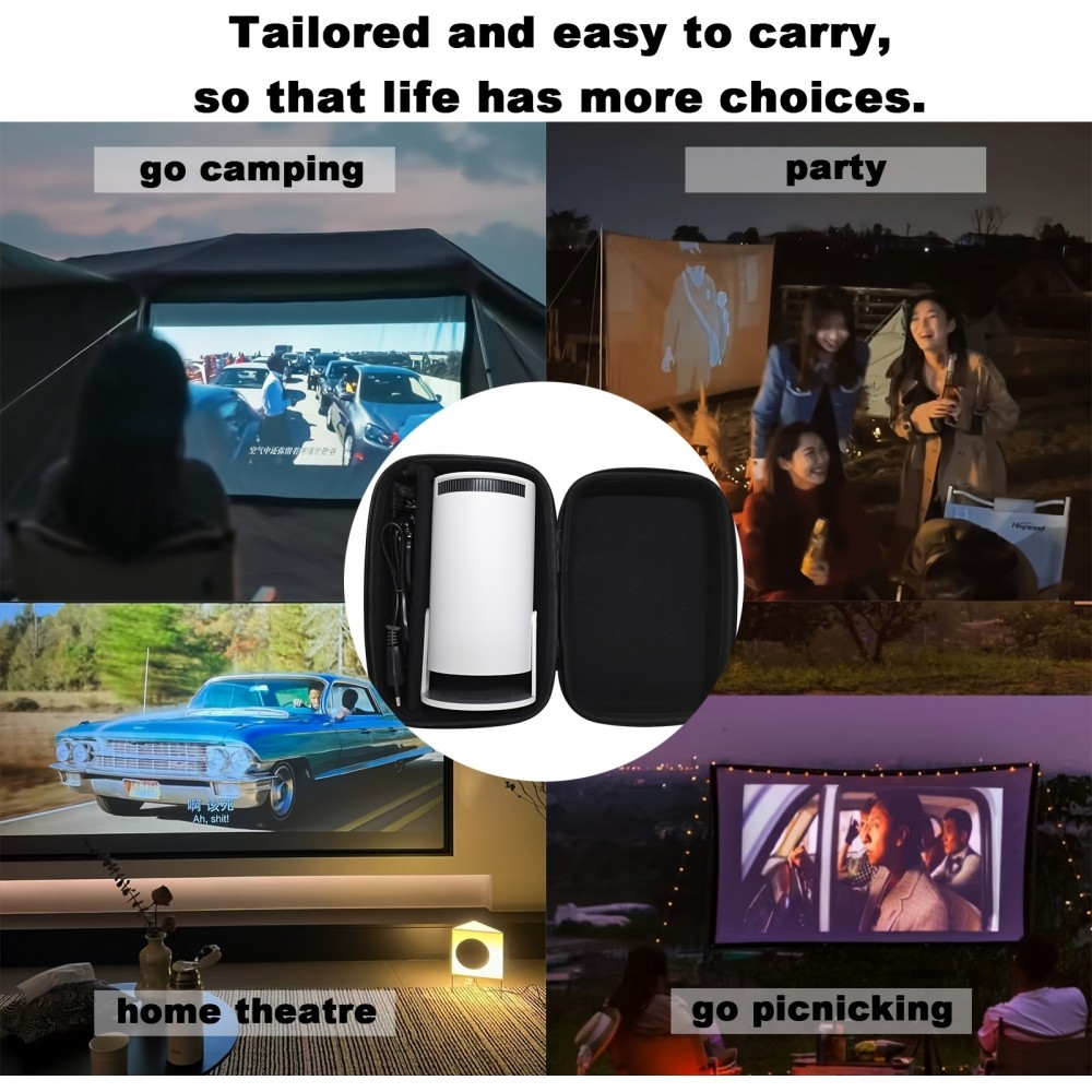 Étui de transport pour projecteur HY300 Pro / HY320 idéal pour voyages et protection - Noir