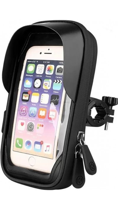 Etui étanche pour smartphone jusqu'à 6,4 pouces pour guidon de vélo & moto - Noir