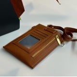 Elegantes umhänge Etui universel für Smartphone bis 6.7 Zoll aus Kunstleder mit Brieftasche - Braun