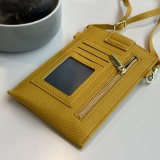 Etui universel élégant pour smartphone jusqu'à 6,7 pouces en similicuir avec portefeuille - Jaune