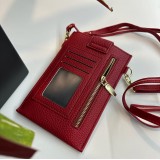 Elegantes umhänge Etui universel für Smartphone bis 6.7 Zoll aus Kunstleder mit Brieftasche - Rot