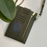 Etui universel élégant pour smartphone jusqu'à 6,7 pouces en similicuir avec portefeuille - Vert