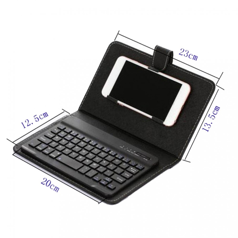 Universelle Smartphone Hülle mit abnehmbarer Bluetooth-Tastatur - Hellrosa