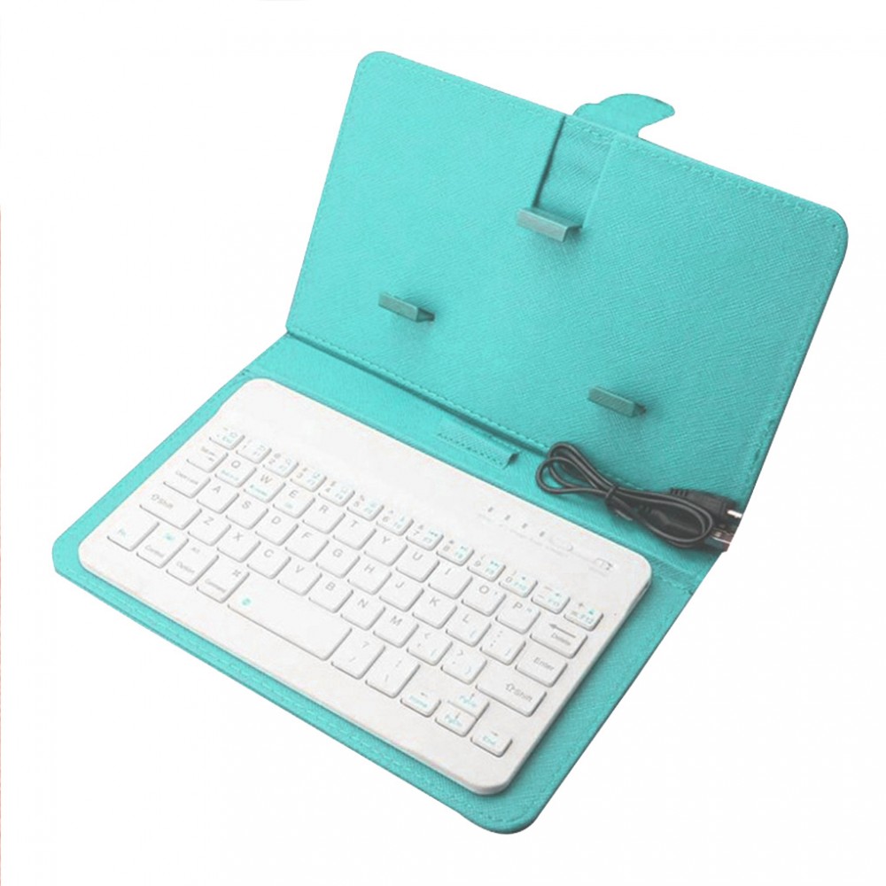 Étui universel pour smartphone avec clavier Bluetooth amovible - Turquoise