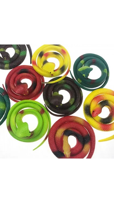 Faux serpent réaliste jouet en silicone pour Halloween (50 cm) - Couleur aléatoire