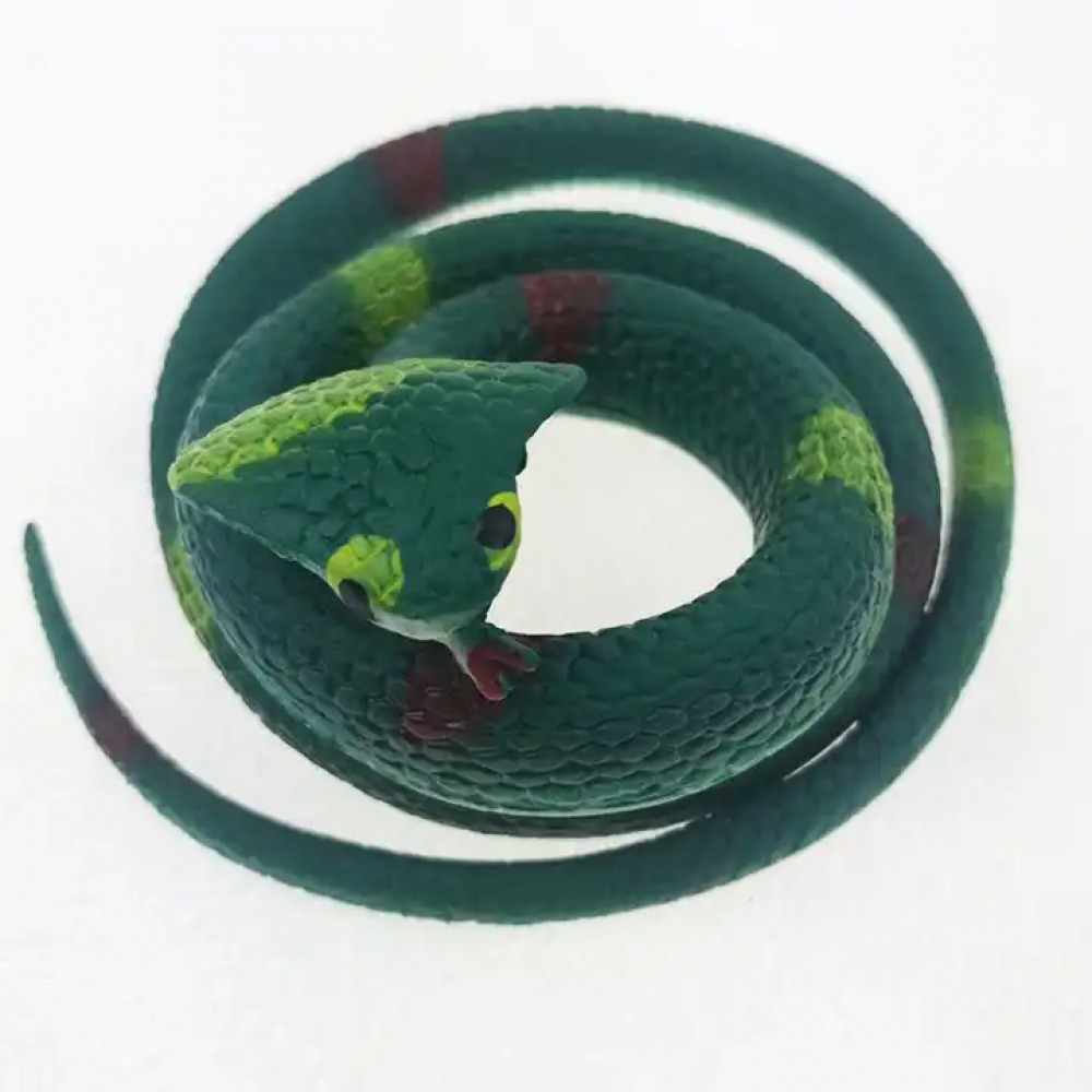 Faux serpent réaliste jouet en silicone pour Halloween (50 cm) - Couleur aléatoire