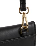 First Pochette mini sac à main en véritable cuir de cactus et 2 lanières intégrées - Noir