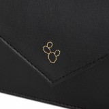 First Pochette mini sac à main en véritable cuir de cactus et 2 lanières intégrées - Noir