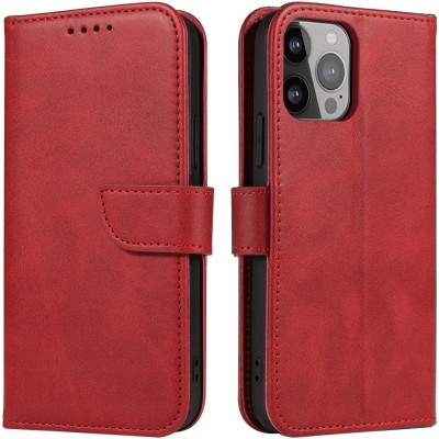 Fourre Samsung Galaxy S25 - Flip cuir avec rabat magn&eacute;tique - Rouge