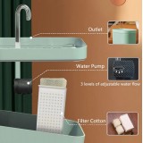 Elektrischer Wasserspender für Katzen/Hunde Wasserbrunnen 1.5L water dispenser - Hellgrün