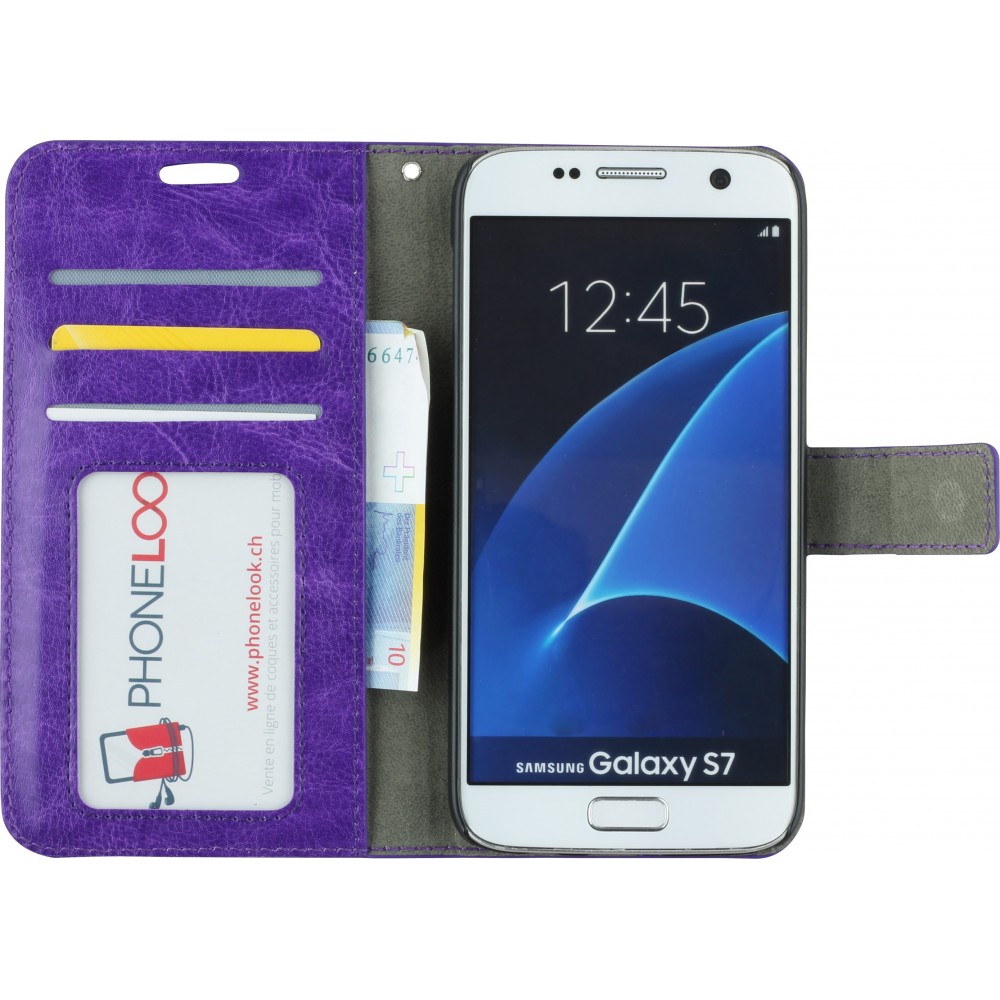 Hülle Samsung Galaxy S7 - Premium Flip - Violett