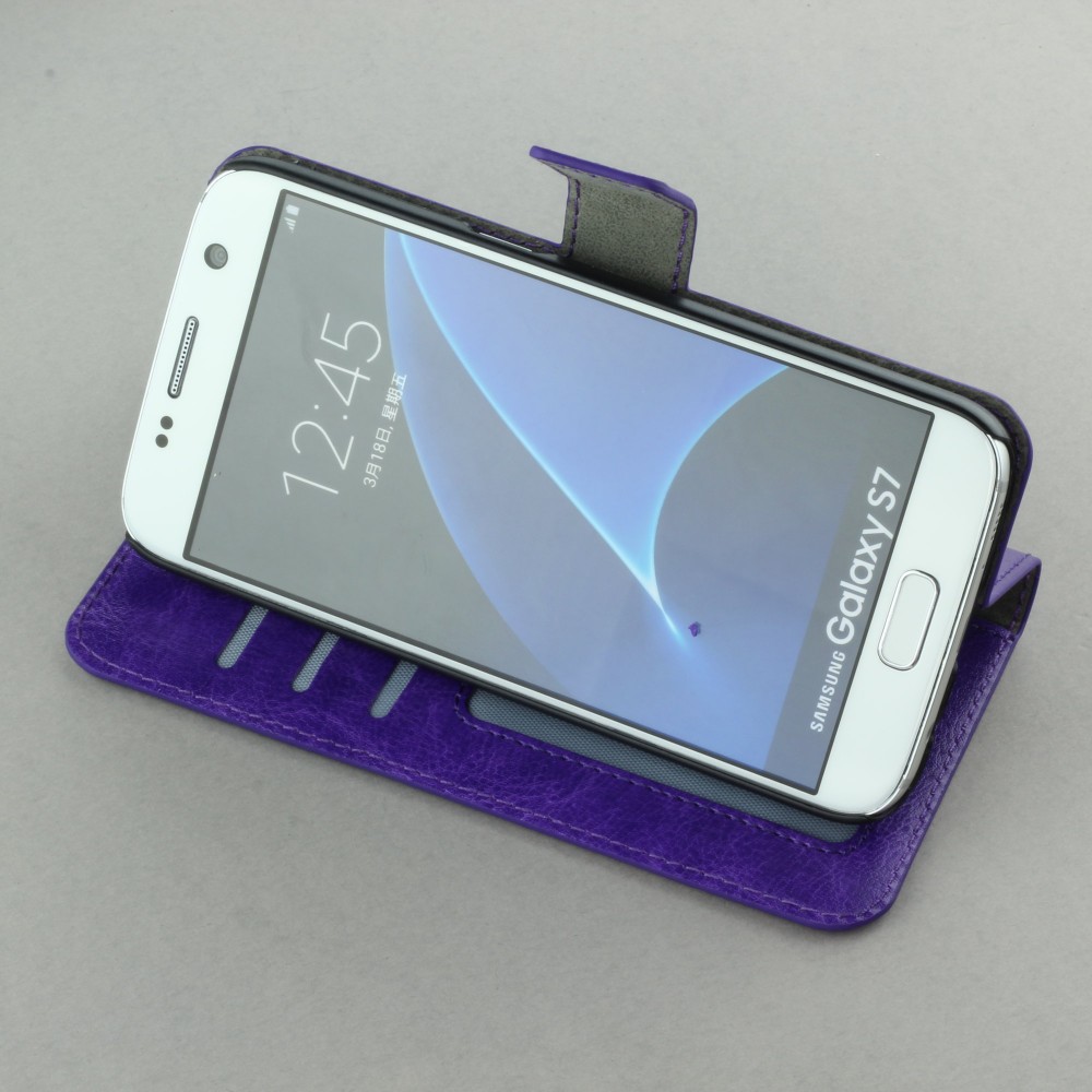 Hülle Samsung Galaxy S7 - Premium Flip - Violett