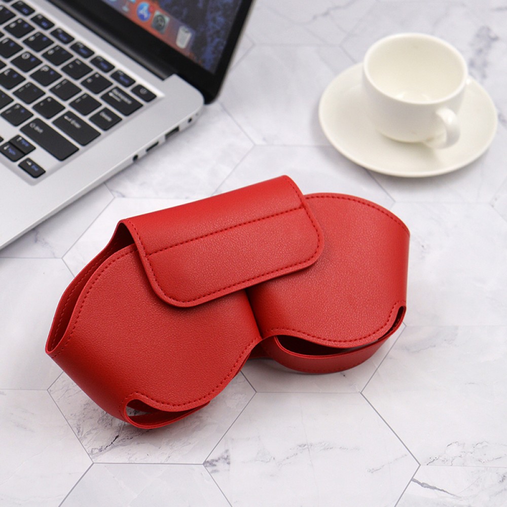 Fourre AirPods Max - Etui de transport en similicuir - Rouge