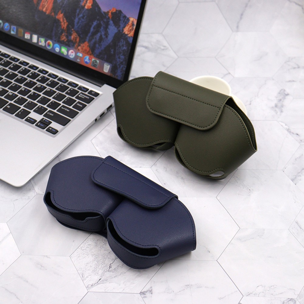 AirPods Max Case Hülle - Transporthülle aus Kunstleder - Dunkelgrün