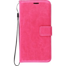 Hülle Samsung Galaxy S21 FE 5G - Premium Flip Leder Tasche - Dunkelrosa
