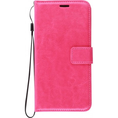Fourre Samsung Galaxy S21 FE 5G - Premium Flip cuir lisse porte-cartes - Rose foncé