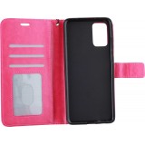 Hülle Samsung Galaxy S21 FE 5G - Premium Flip Leder Tasche - Dunkelrosa