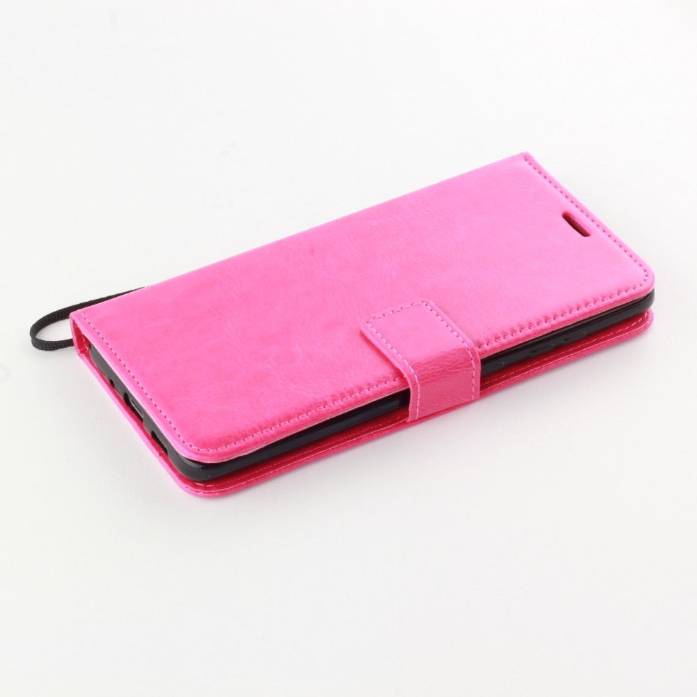 Hülle Samsung Galaxy S21 FE 5G - Premium Flip Leder Tasche - Dunkelrosa