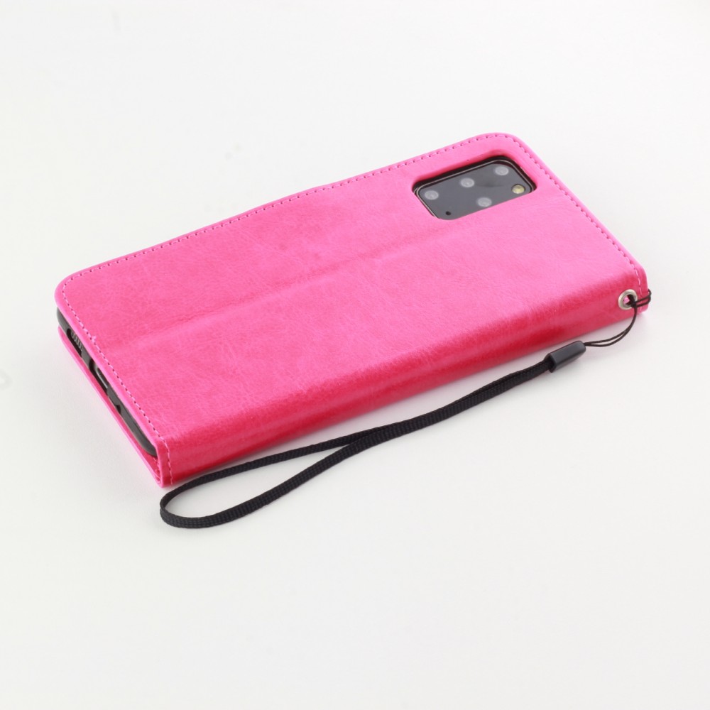 Hülle Samsung Galaxy S21 FE 5G - Premium Flip Leder Tasche - Dunkelrosa