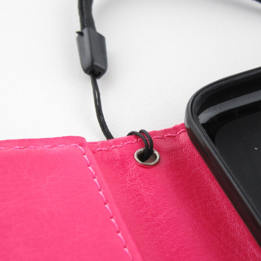 Hülle Samsung Galaxy S21 FE 5G - Premium Flip Leder Tasche - Dunkelrosa